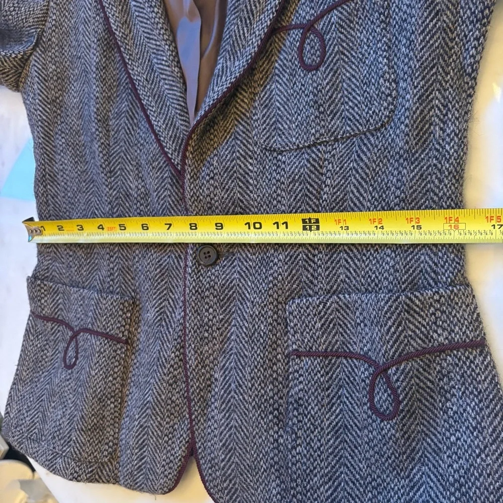 Vintage 70s 80s Ralph Lauren Wool Herringbone Blazer Equestrian Jacket Runway M - Picture 12 of 16